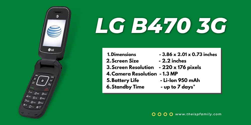 LG B470 3G Cell Phones without Internet Access