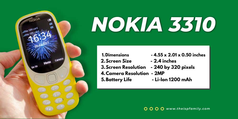 Nokia 3310 Cell Phones without Internet Access