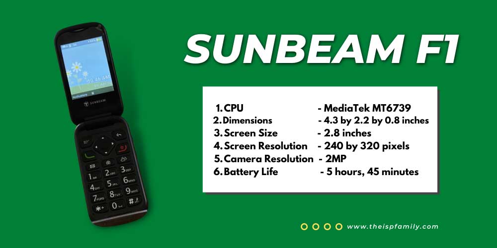 SunBeam F1 Cell Phones without Internet Access