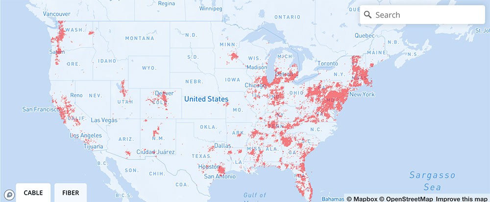 comcast coverage area map
